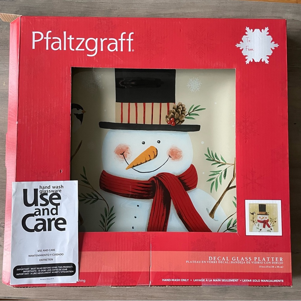 Pfaltzgraff decal glass platter